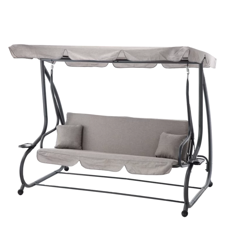 Balansoar de gradina, 210x120x170 cm, functie sezlong, Gri