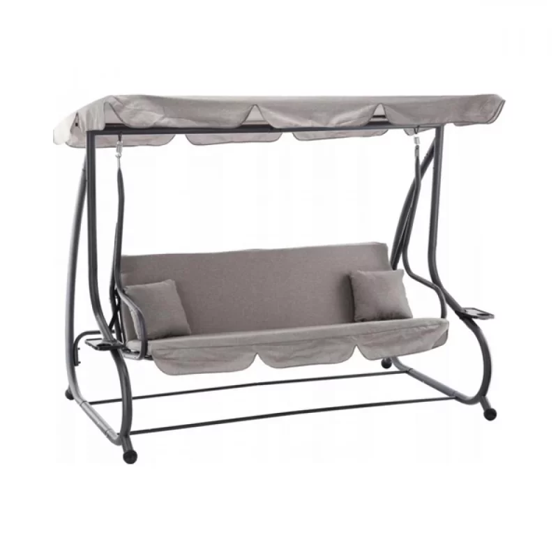 Balansoar de gradina, 210x120x170 cm, functie sezlong, Gri
